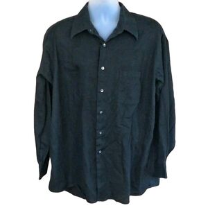 DKNY Black Button Down Shirt with Front Pocket